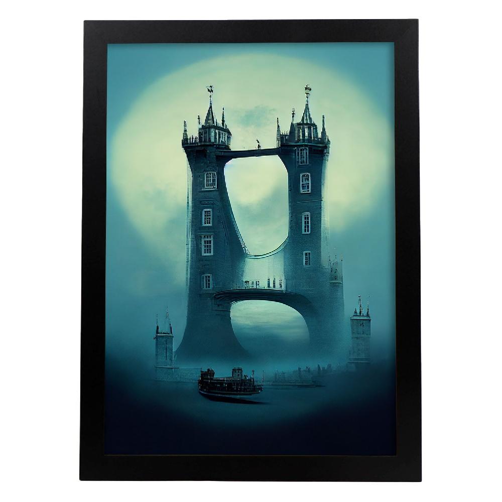 nacnic Lámina Nacnic Puente de la Torre al estilo T. Burton para Decoración de Interiores