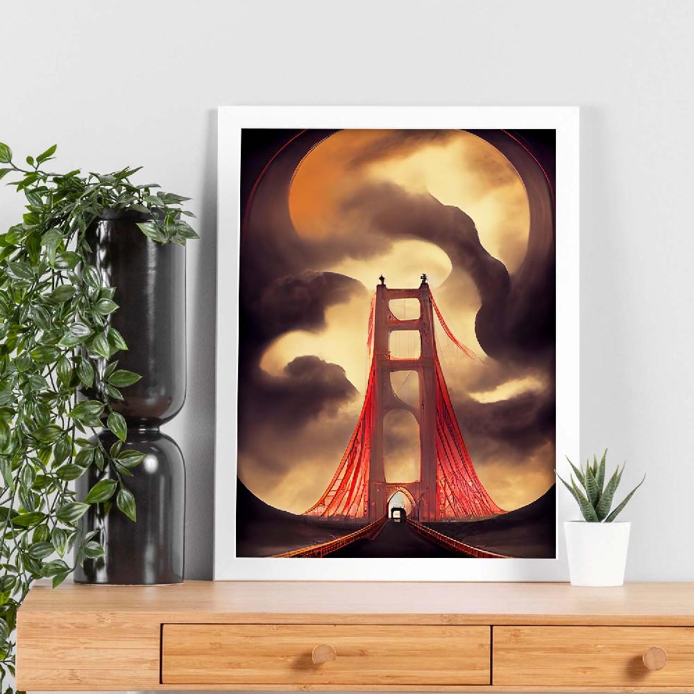 Nacnic Lámina Nacnic Puente Golden Gate Al Estilo T. Burton