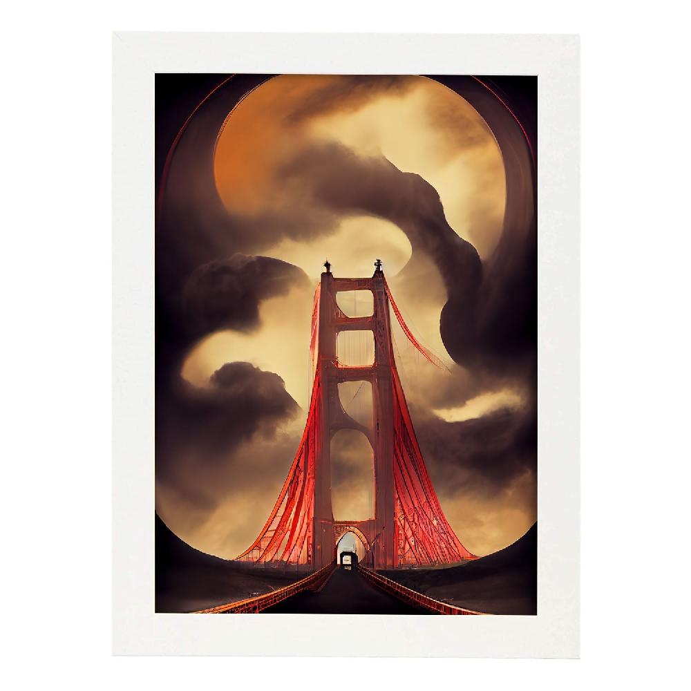 Nacnic Lámina Nacnic Puente Golden Gate Al Estilo T. Burton