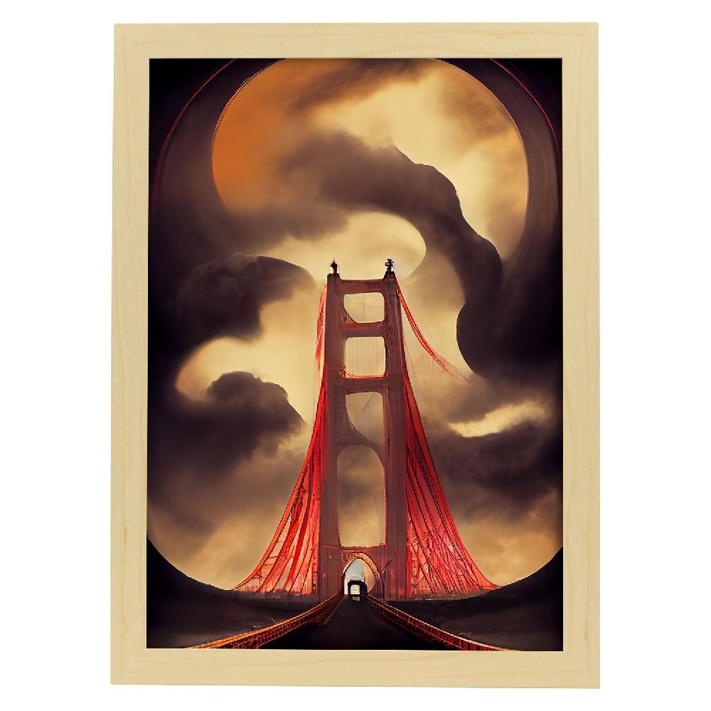 Nacnic Lámina Nacnic Puente Golden Gate Al Estilo T. Burton