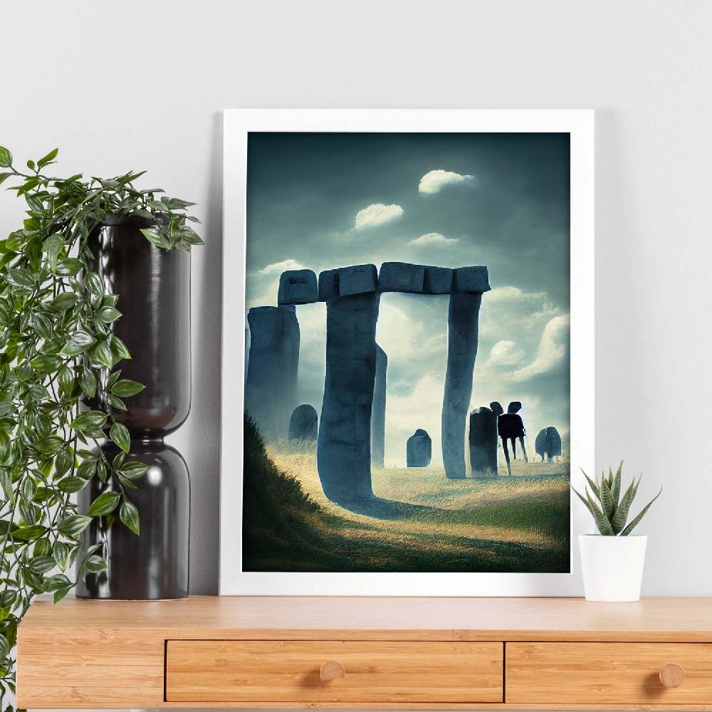 Nacnic Lámina Nacnic Stonehenge Dinámico Al Estilo T. Burton En Arte Gótico Y Oscuro