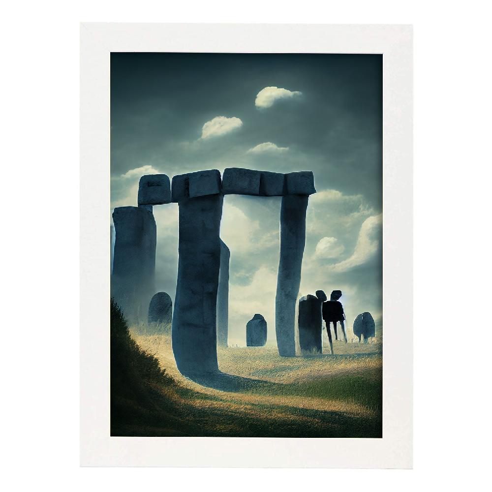 Nacnic Lámina Nacnic Stonehenge Dinámico Al Estilo T. Burton En Arte Gótico Y Oscuro