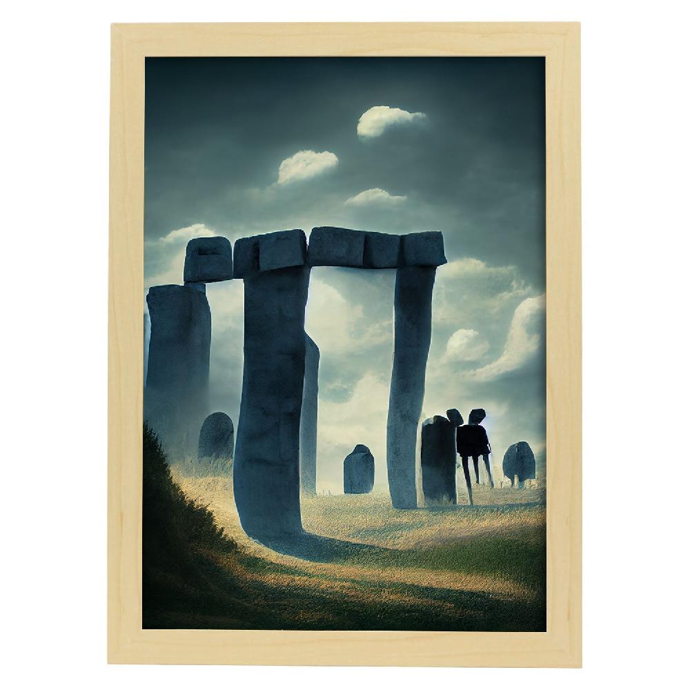 Nacnic Lámina Nacnic Stonehenge Dinámico Al Estilo T. Burton En Arte Gótico Y Oscuro