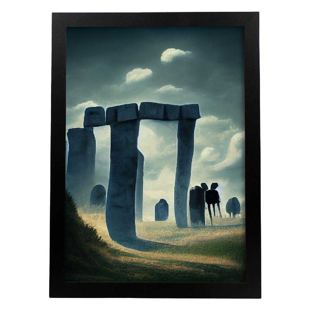 nacnic Lámina Nacnic Stonehenge Dinámico al Estilo T. Burton en Arte Gótico y Oscuro