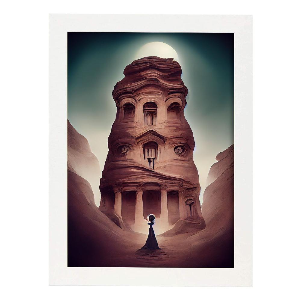 Nacnic Lámina Nacnic Torre Petra Al Estilo T. Burton Para Decoración De Interiores