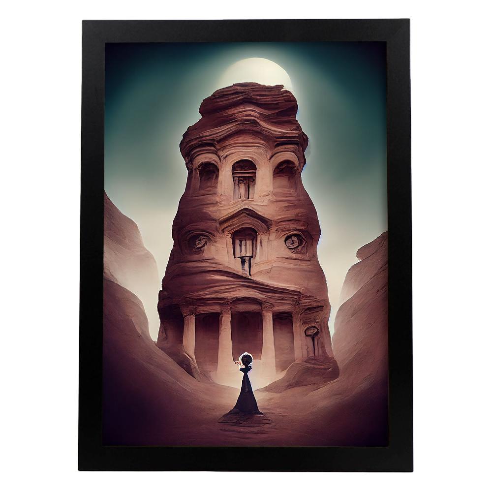 nacnic Lámina Nacnic Torre Petra al estilo T. Burton para Decoración de Interiores