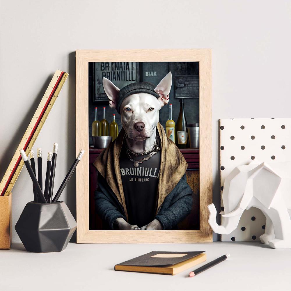 Nacnic Lámina Nacnic Vallhund Dinámico En Estilo Fotografía Colorida Con Ropa Humana