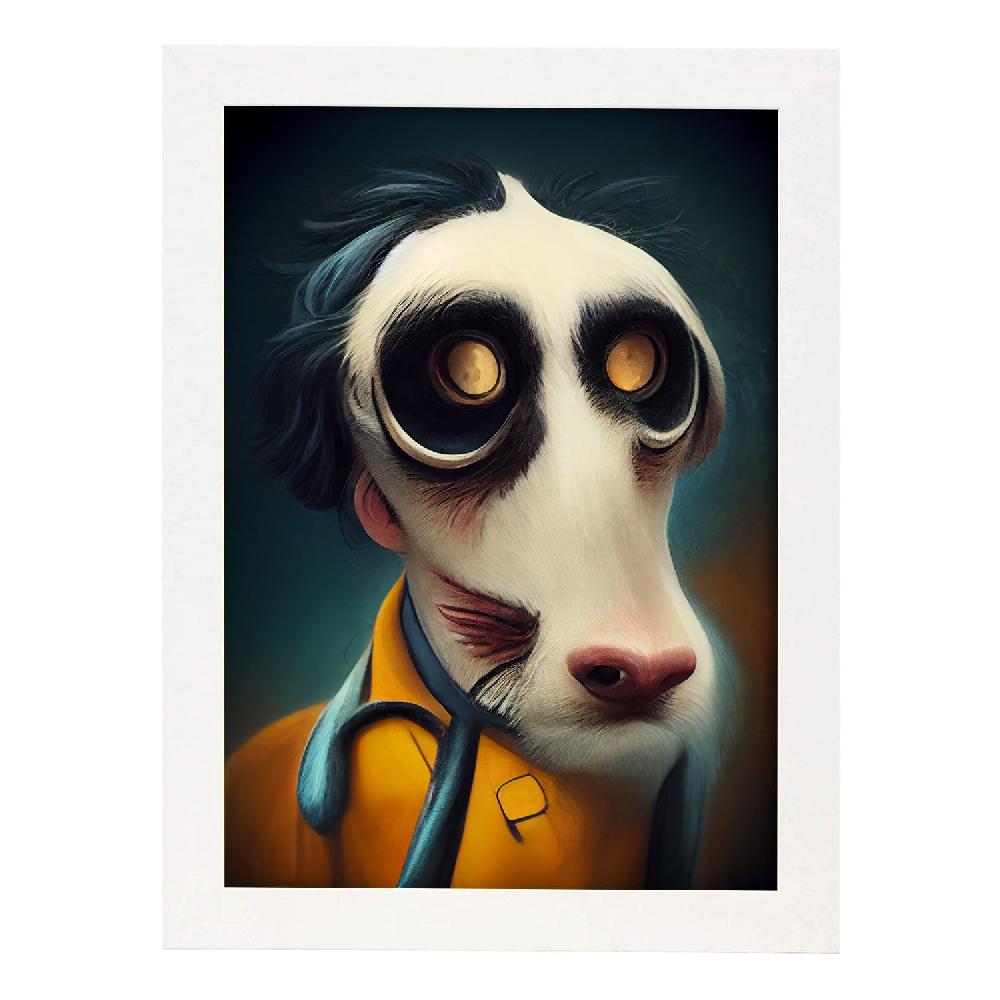 Nacnic Lámina Nacnic Veterinario Práctico Estilo T. Burton Con Arte Gótico Y Oscuro