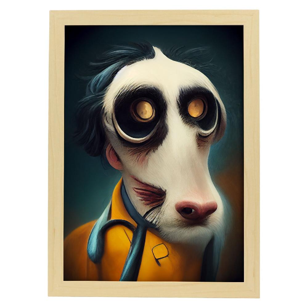 Nacnic Lámina Nacnic Veterinario Práctico Estilo T. Burton Con Arte Gótico Y Oscuro