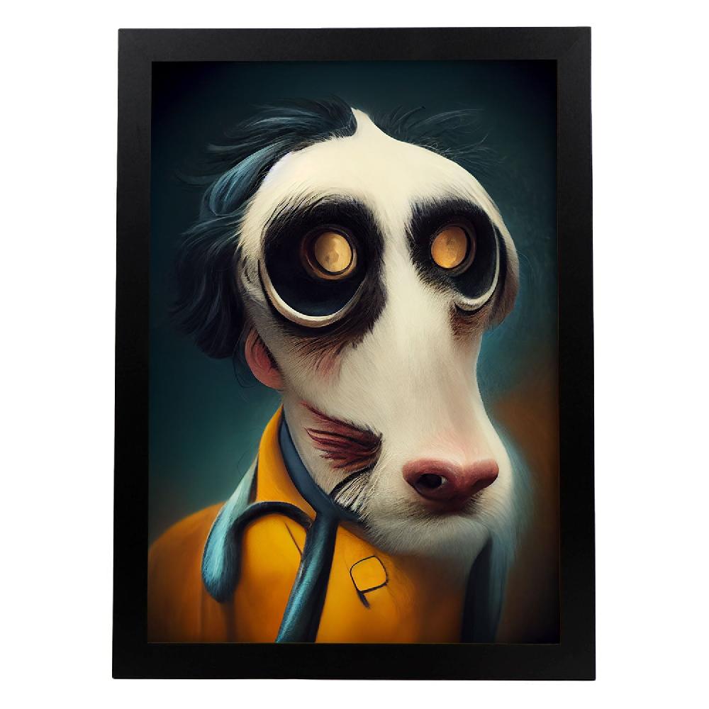 nacnic Lámina Nacnic Veterinario Práctico Estilo T. Burton con Arte Gótico y Oscuro