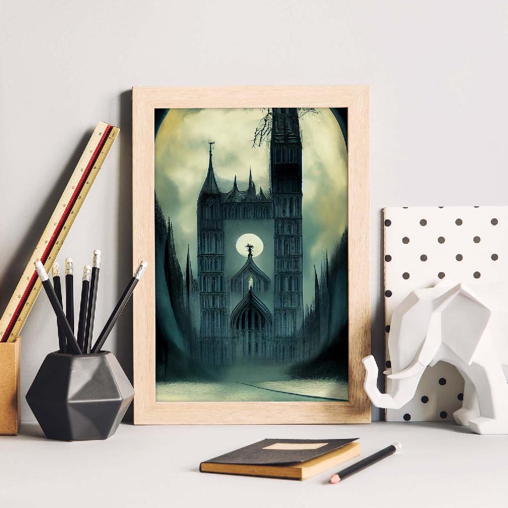Nacnic Lámina Nacnic Westminster Sociable Al Estilo De T. Burton Arte Gótico Y Oscuro Para Interiores