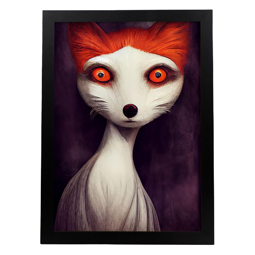 nacnic Lámina Nacnic Zorro Dependiente estilo T. Burton en Arte Gótico y Oscuro