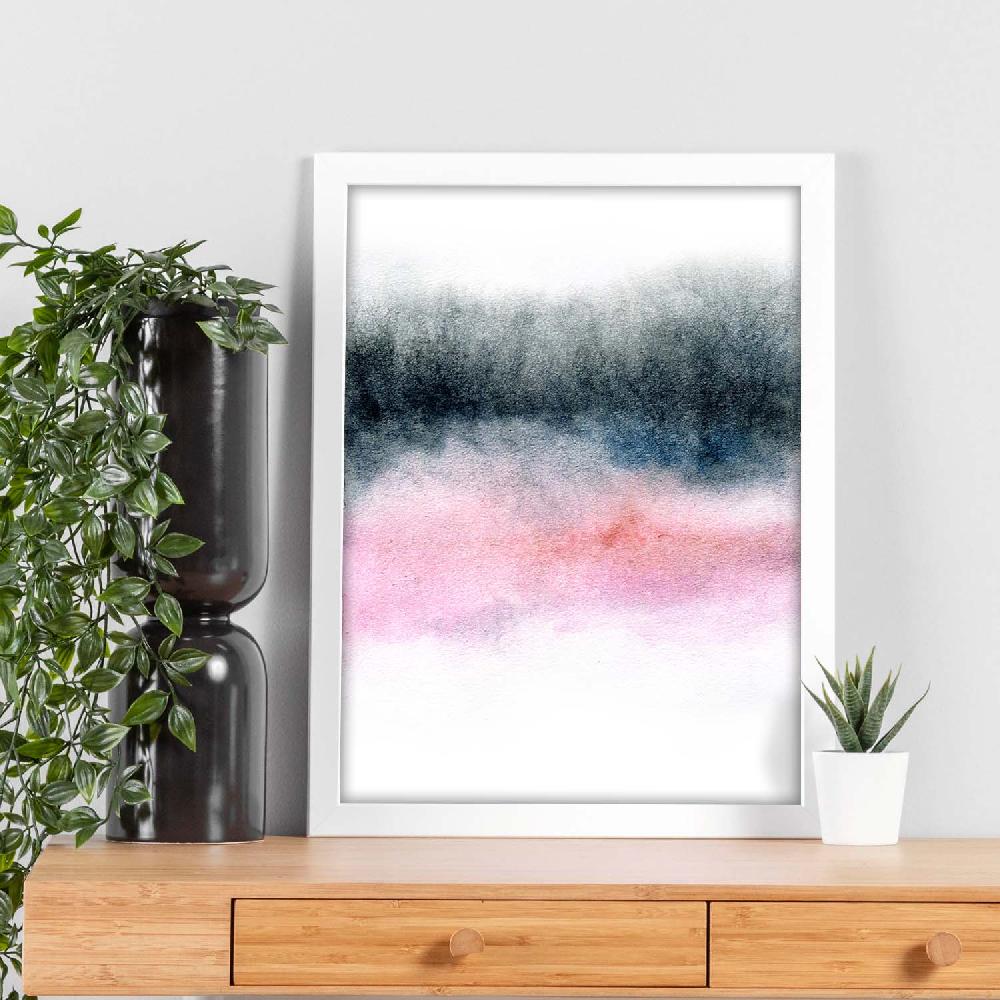 Nacnic Lámina Nórdica Abstracta En Rosa Negro Y Morado