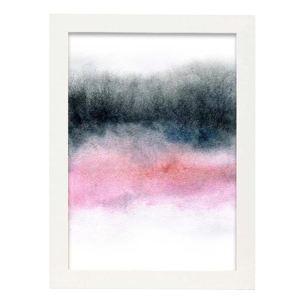 Nacnic Lámina Nórdica Abstracta En Rosa Negro Y Morado