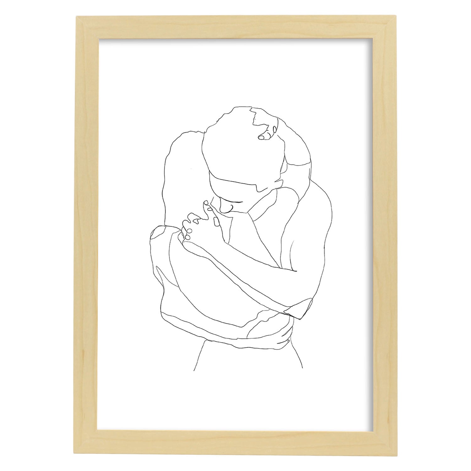 Nacnic Lámina Nordica De Abrazo De Pareja A Una Linea