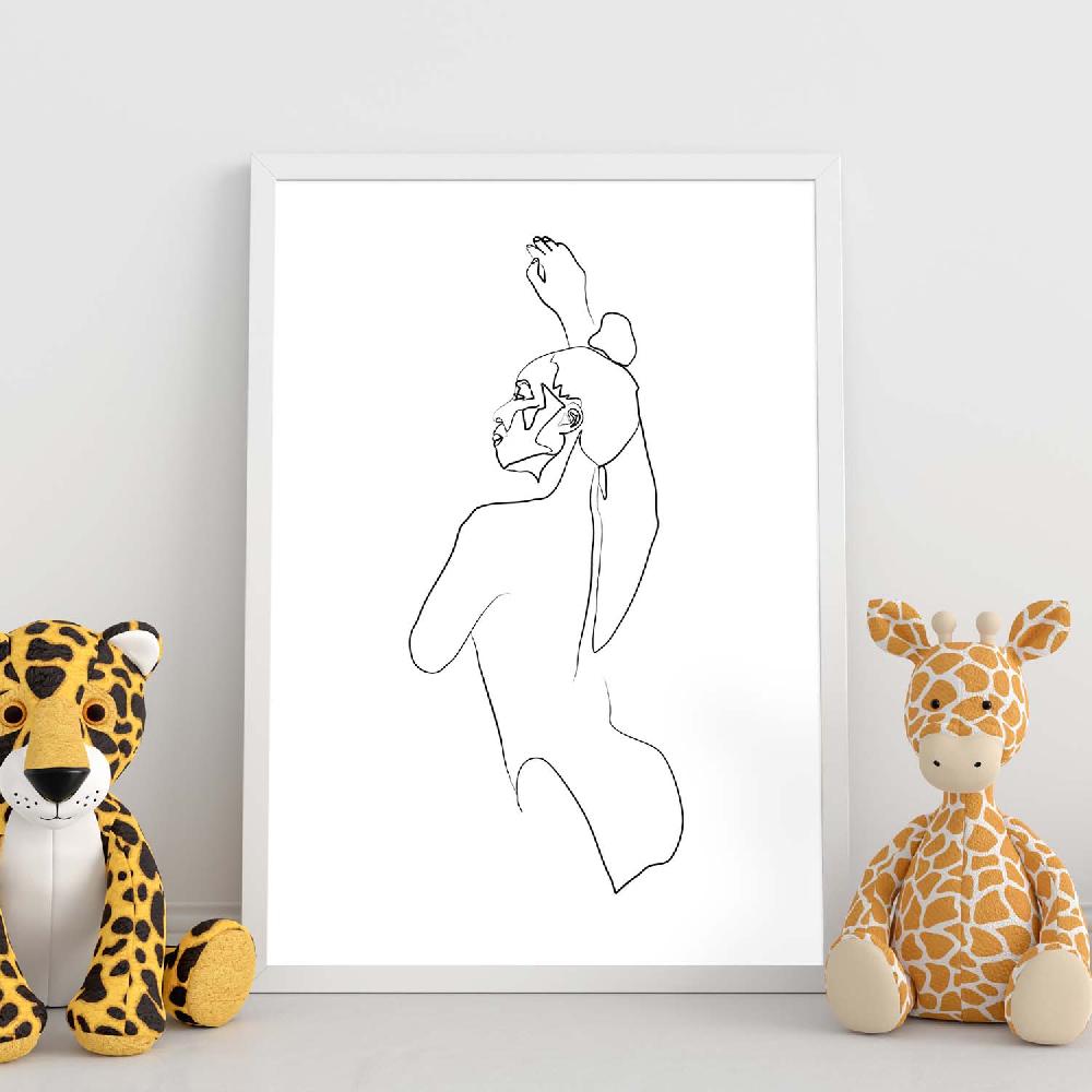 Nacnic Lámina Nórdica De Dibujo De Mujer A Una Línea