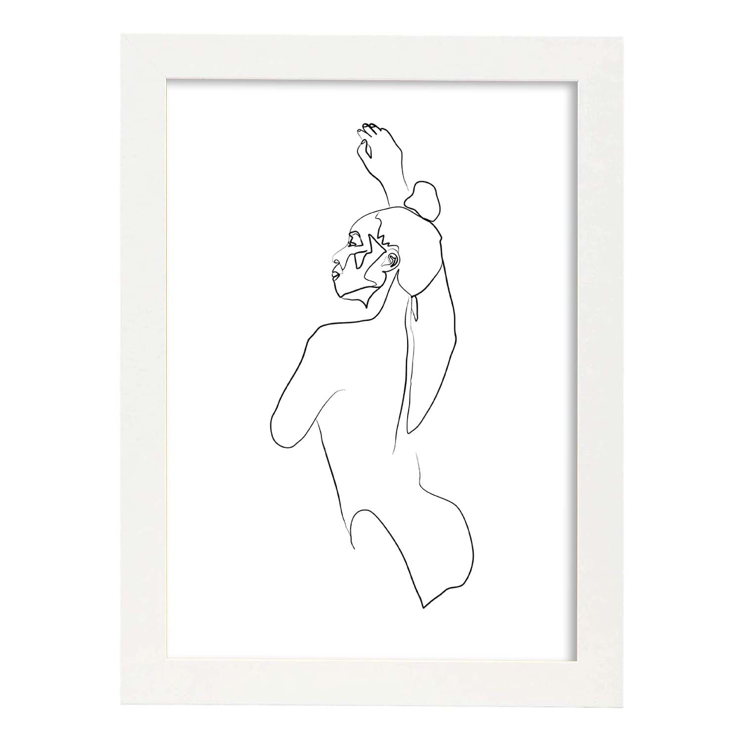 Nacnic Lámina Nórdica De Dibujo De Mujer A Una Línea