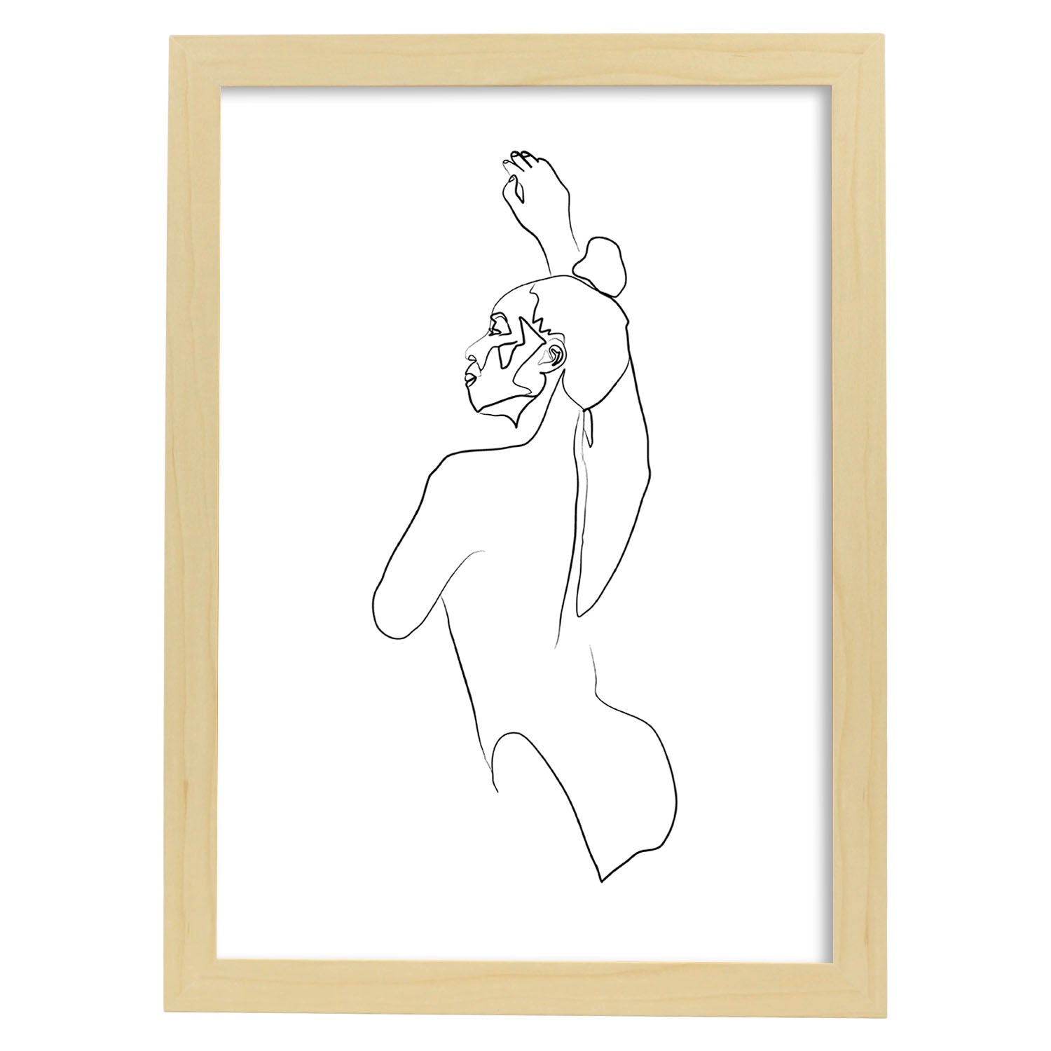 Nacnic Lámina Nórdica De Dibujo De Mujer A Una Línea