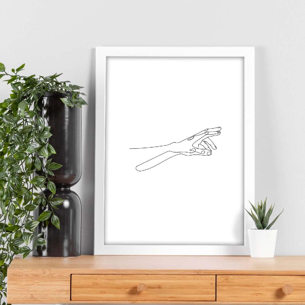 Nacnic Lámina Nórdica De Dibujos A Una Línea Señalando