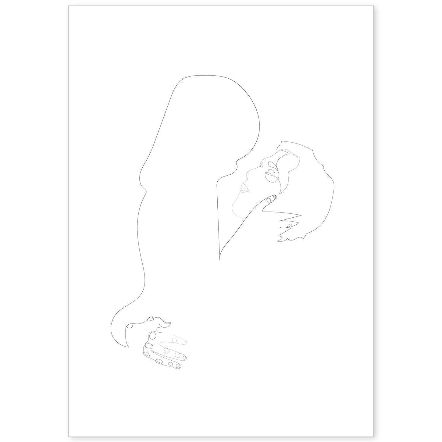 nacnic Lámina nórdica de dibujos y bocetos sensuales de pareja