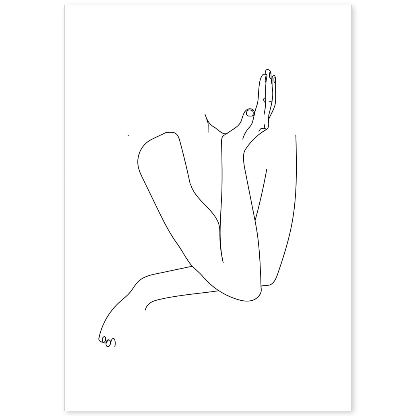 nacnic Lámina Nórdica de Mujer Pensando en Una Línea