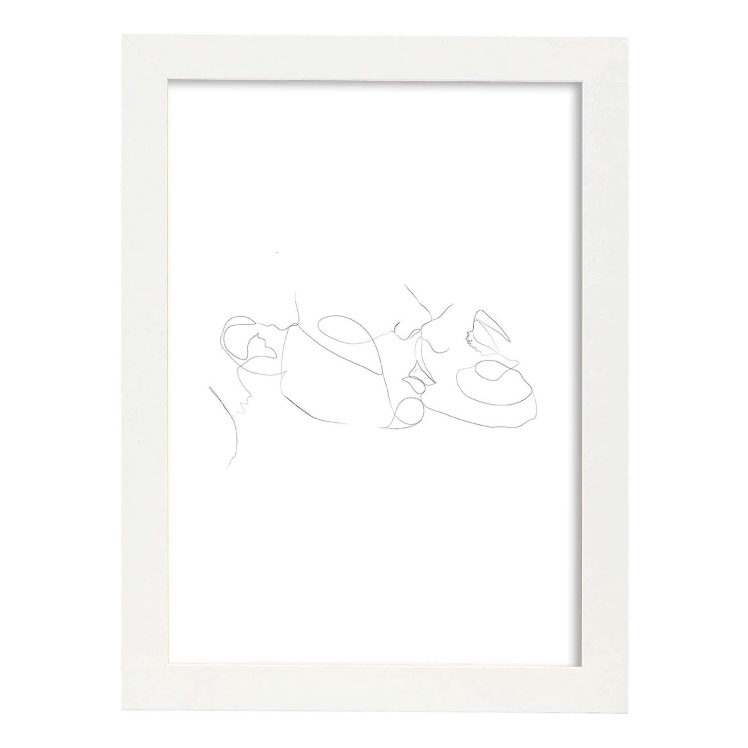 Nacnic Lámina Nórdica De Pareja Besándose A Una Línea