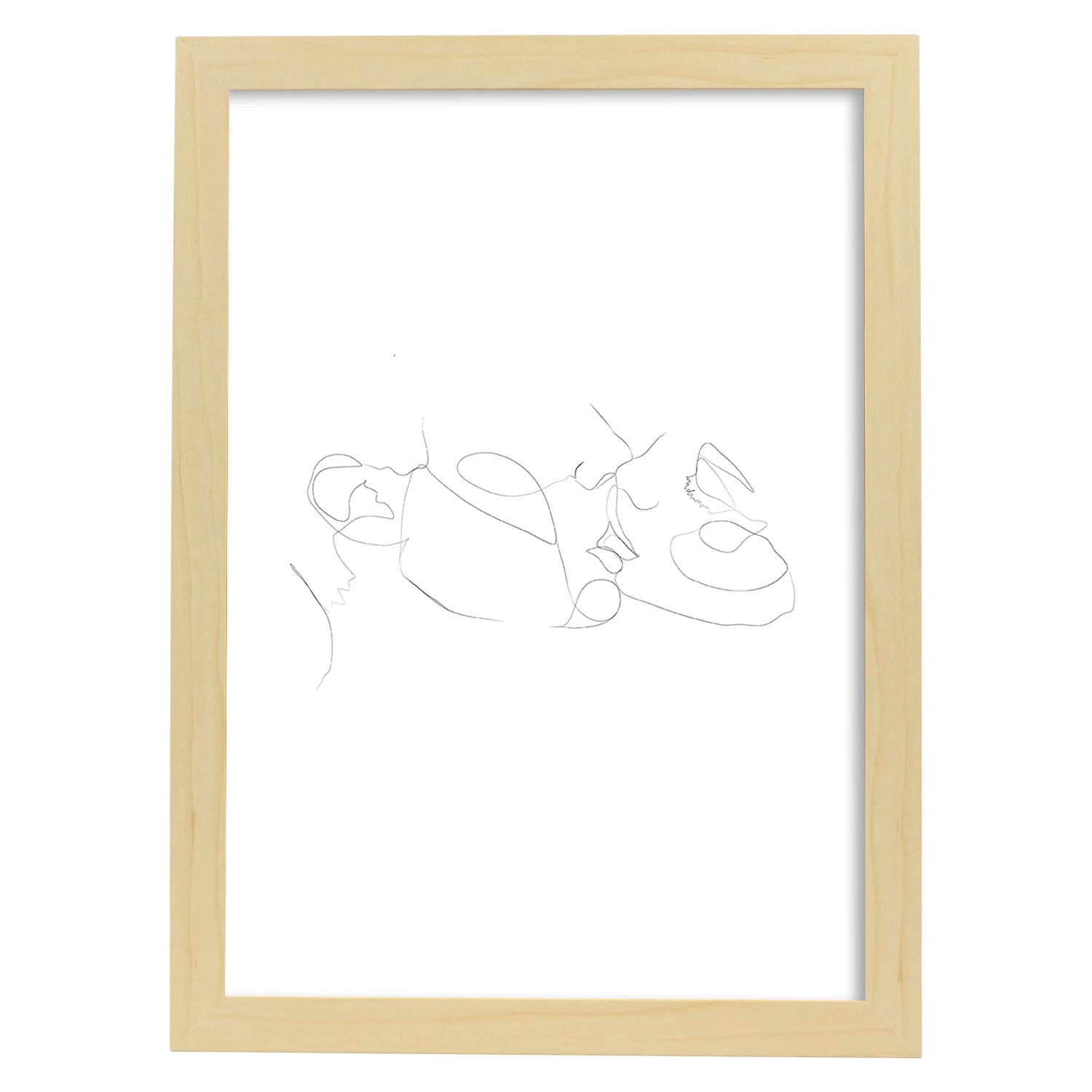 Nacnic Lámina Nórdica De Pareja Besándose A Una Línea