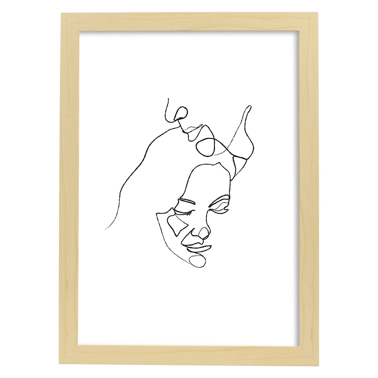 Nacnic Lámina Nórdica De Pareja Besándose A Una Línea