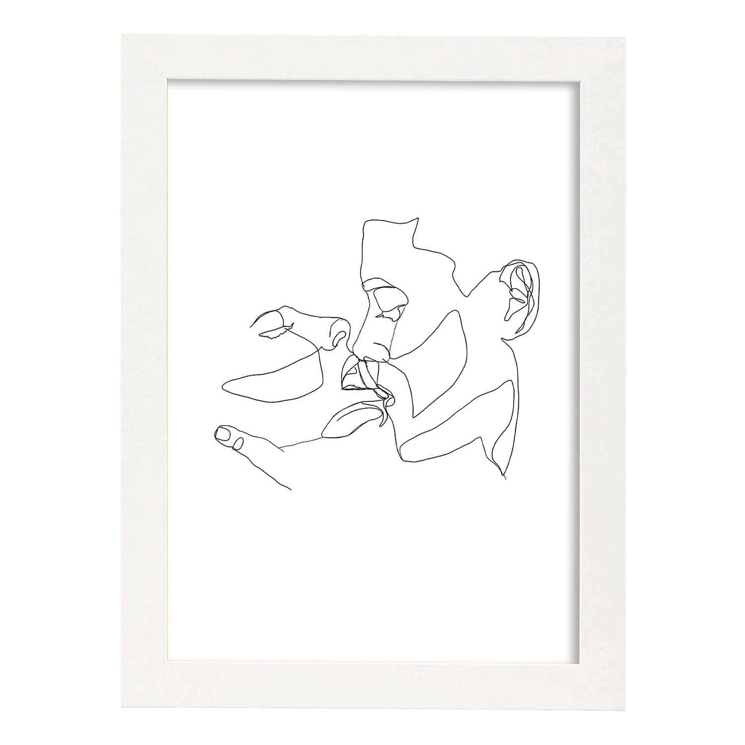 Nacnic Lámina Nórdica De Pareja Besándose A Una Línea