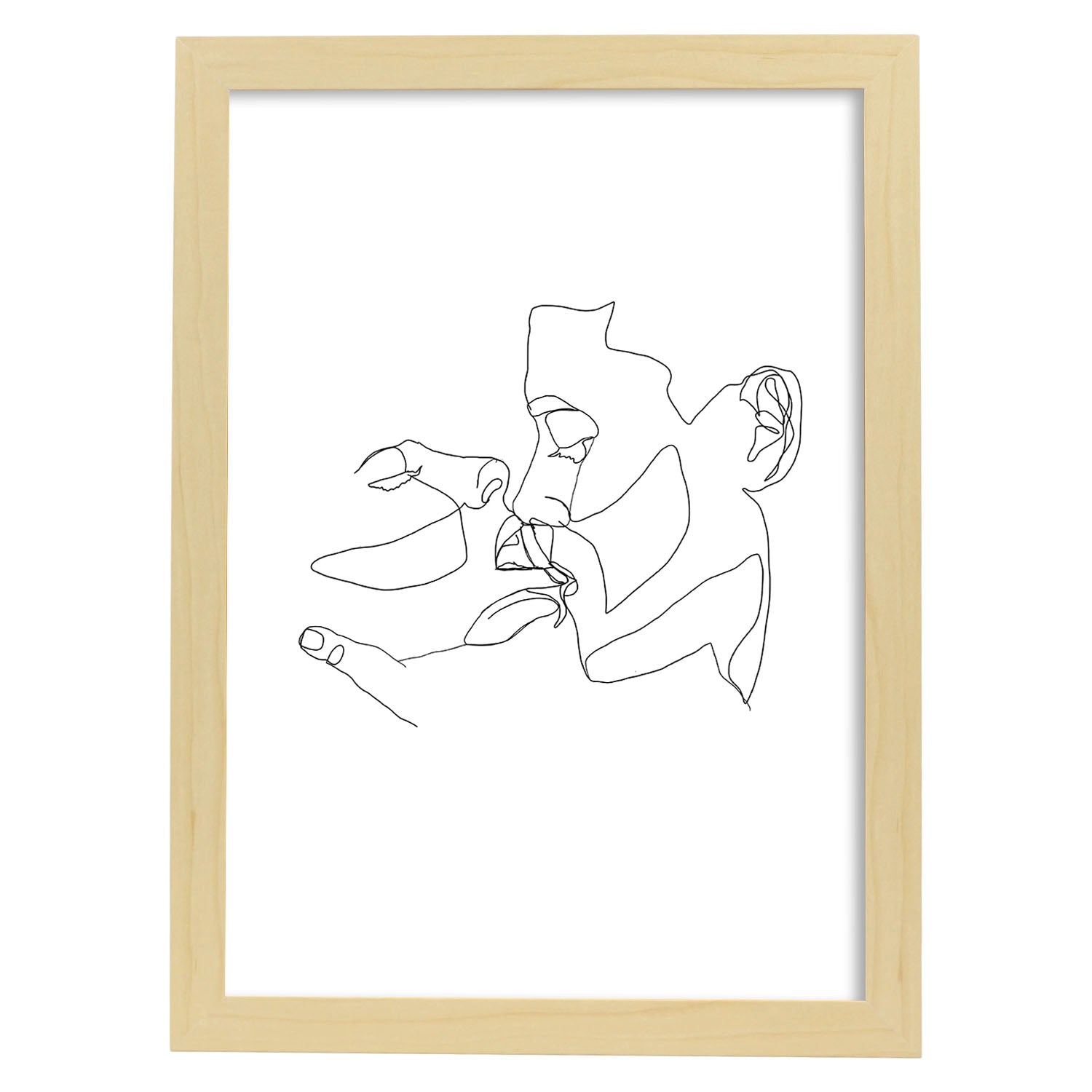 Nacnic Lámina Nórdica De Pareja Besándose A Una Línea