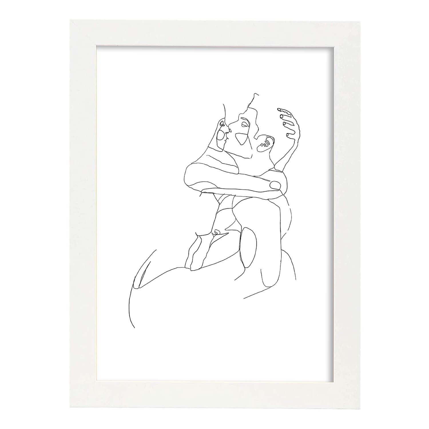 Nacnic Lámina Nordica De Pareja Besandose A Una Línea