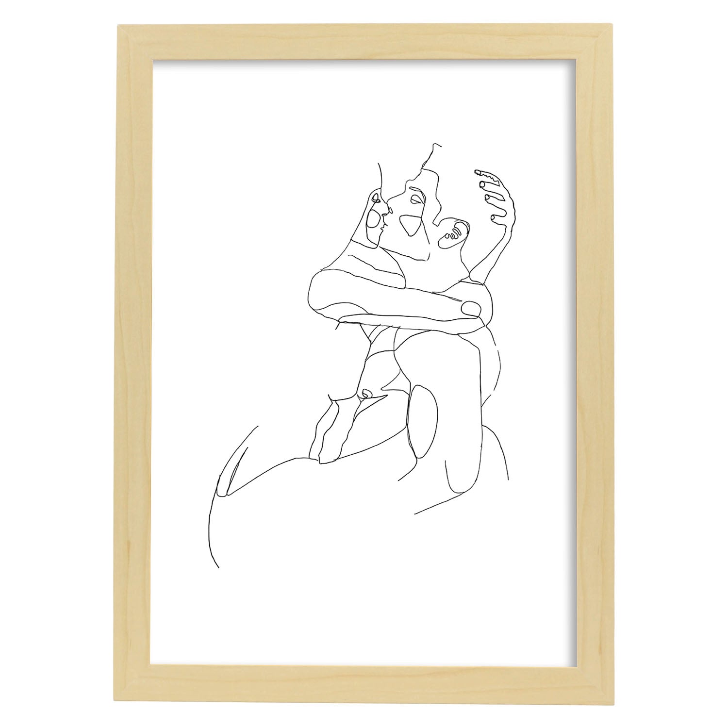 Nacnic Lámina Nordica De Pareja Besandose A Una Línea