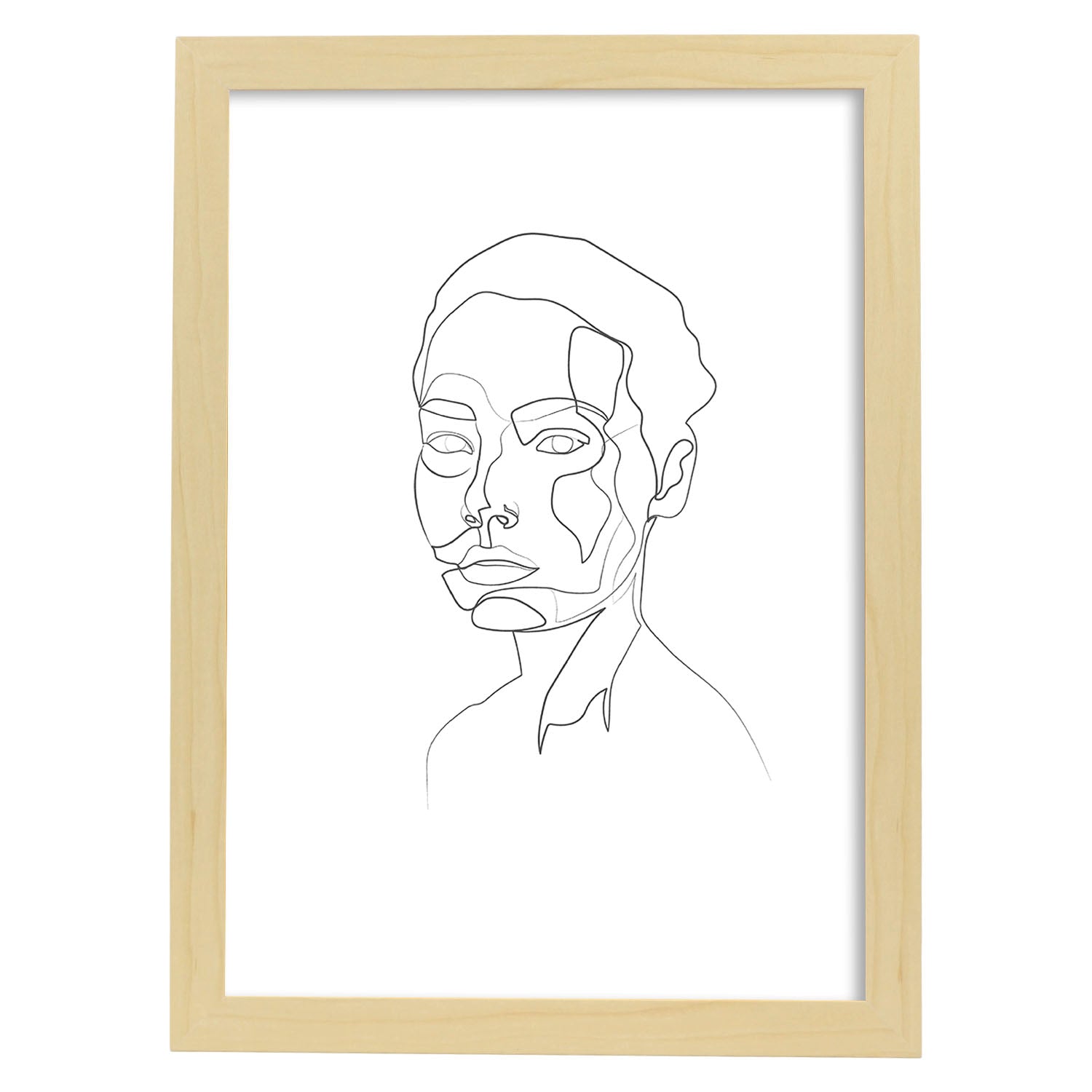 Nacnic Lámina Nórdica De Rostro De Mujer A Una Línea