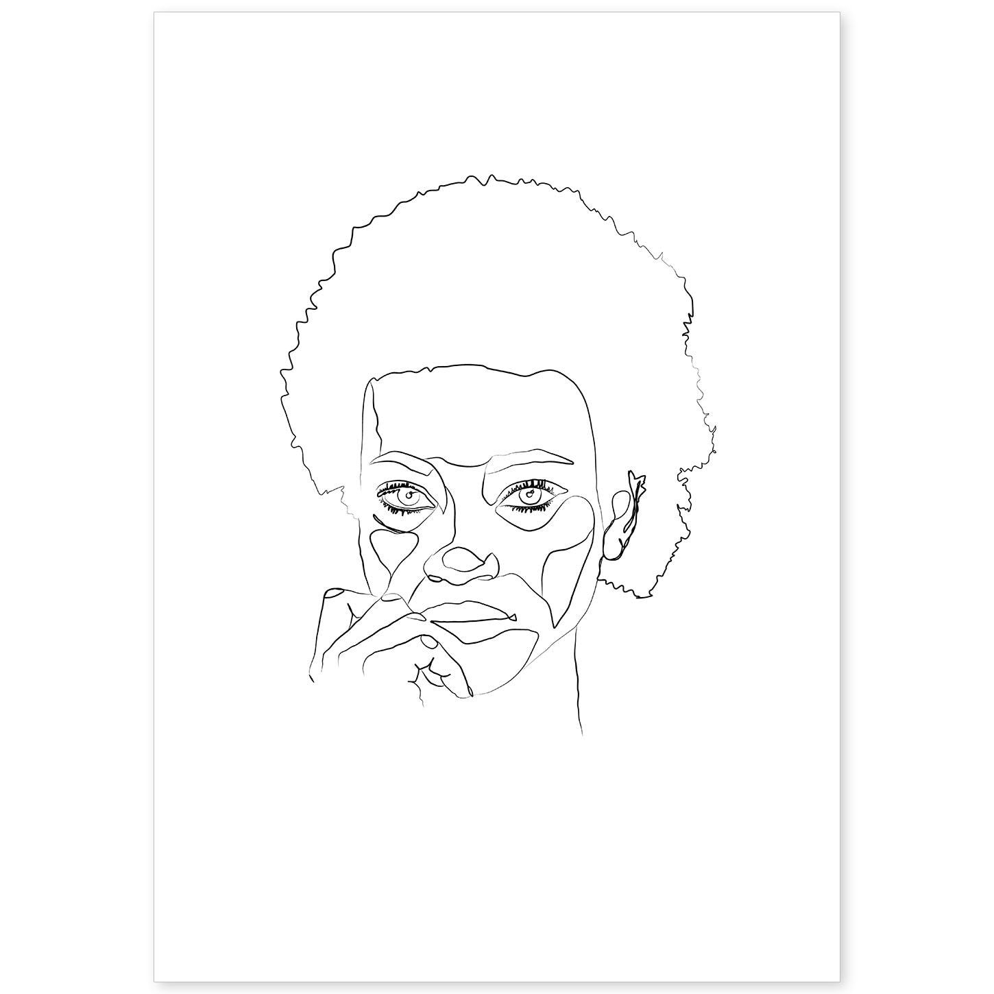 nacnic Lámina nórdica de rostro de mujer a una linea