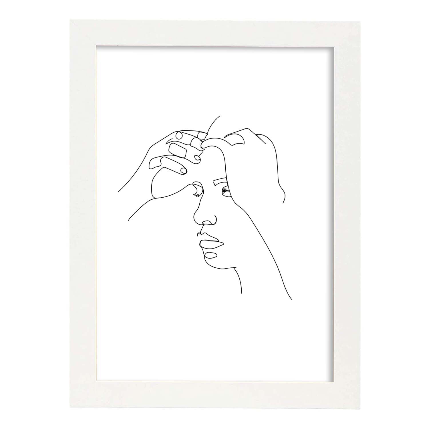 Nacnic Lámina Nórdica De Rostro Femenino A Una Línea