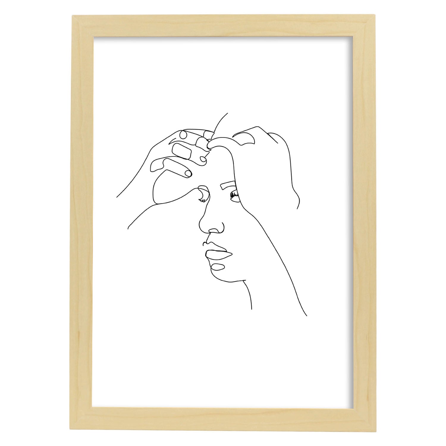 Nacnic Lámina Nórdica De Rostro Femenino A Una Línea