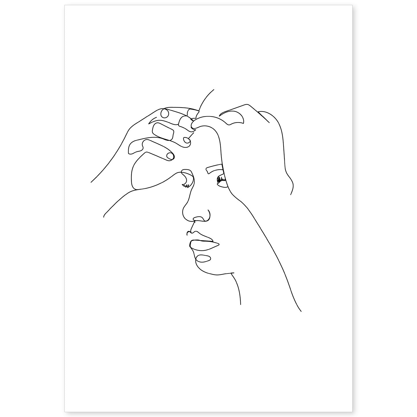 nacnic Lámina nórdica de Rostro femenino a una línea