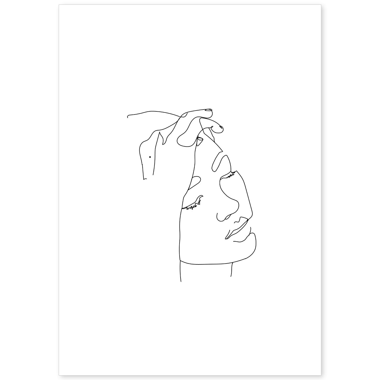 nacnic Lámina Nordica de Rostro Femenino en una Línea