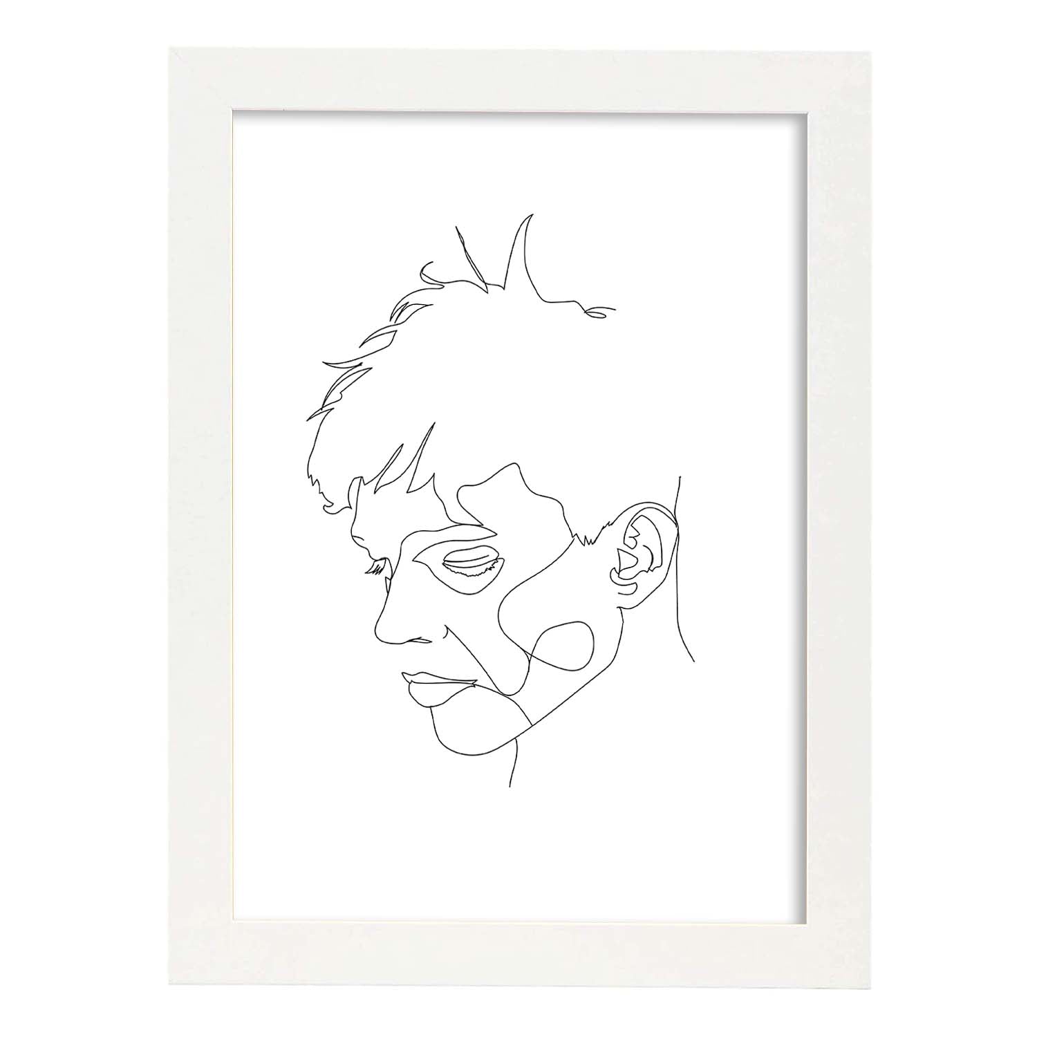 Nacnic Lámina Nordica De Rostro Masculino A Una Línea