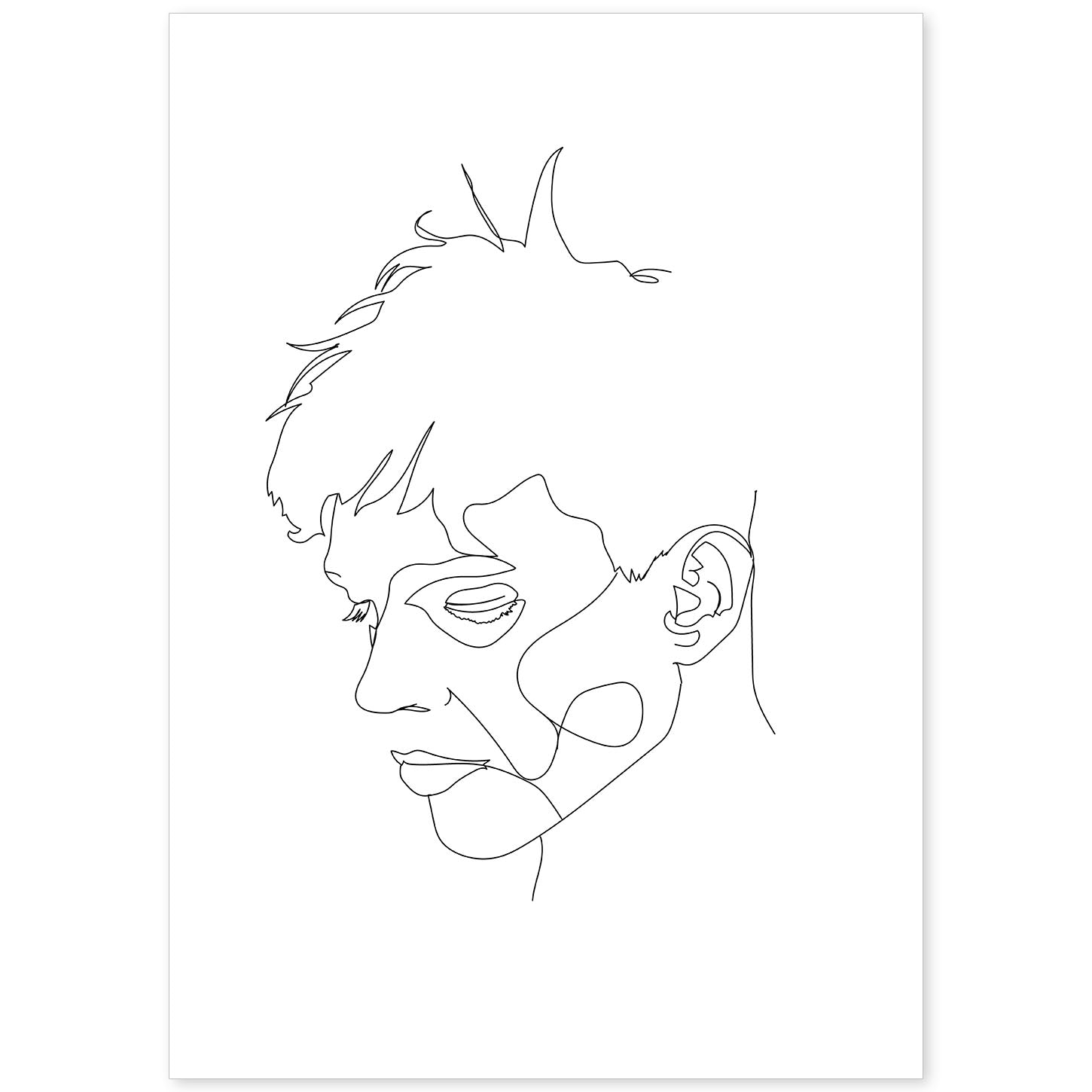 nacnic Lámina nordica de Rostro masculino a una línea