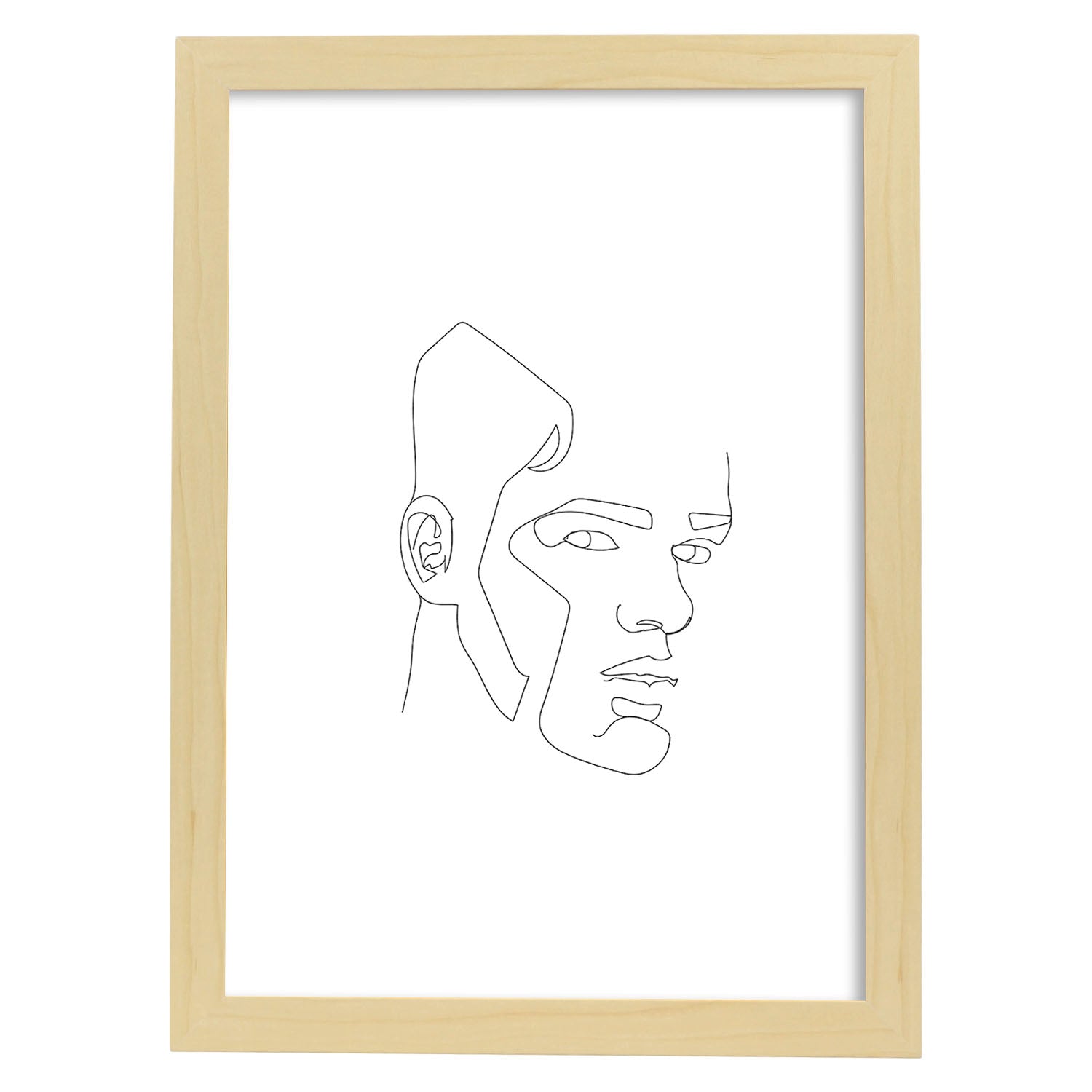 Nacnic Lámina Nórdica De Rostro Masculino A Una Línea