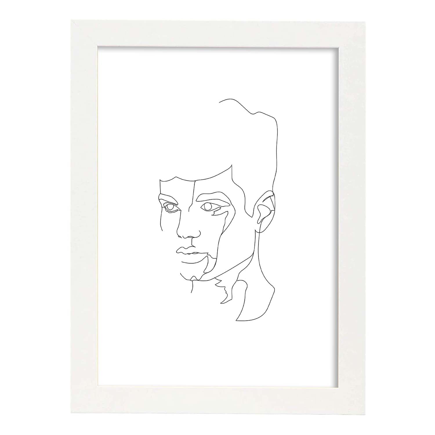 Nacnic Lámina Nórdica De Rostro Masculino A Una Línea