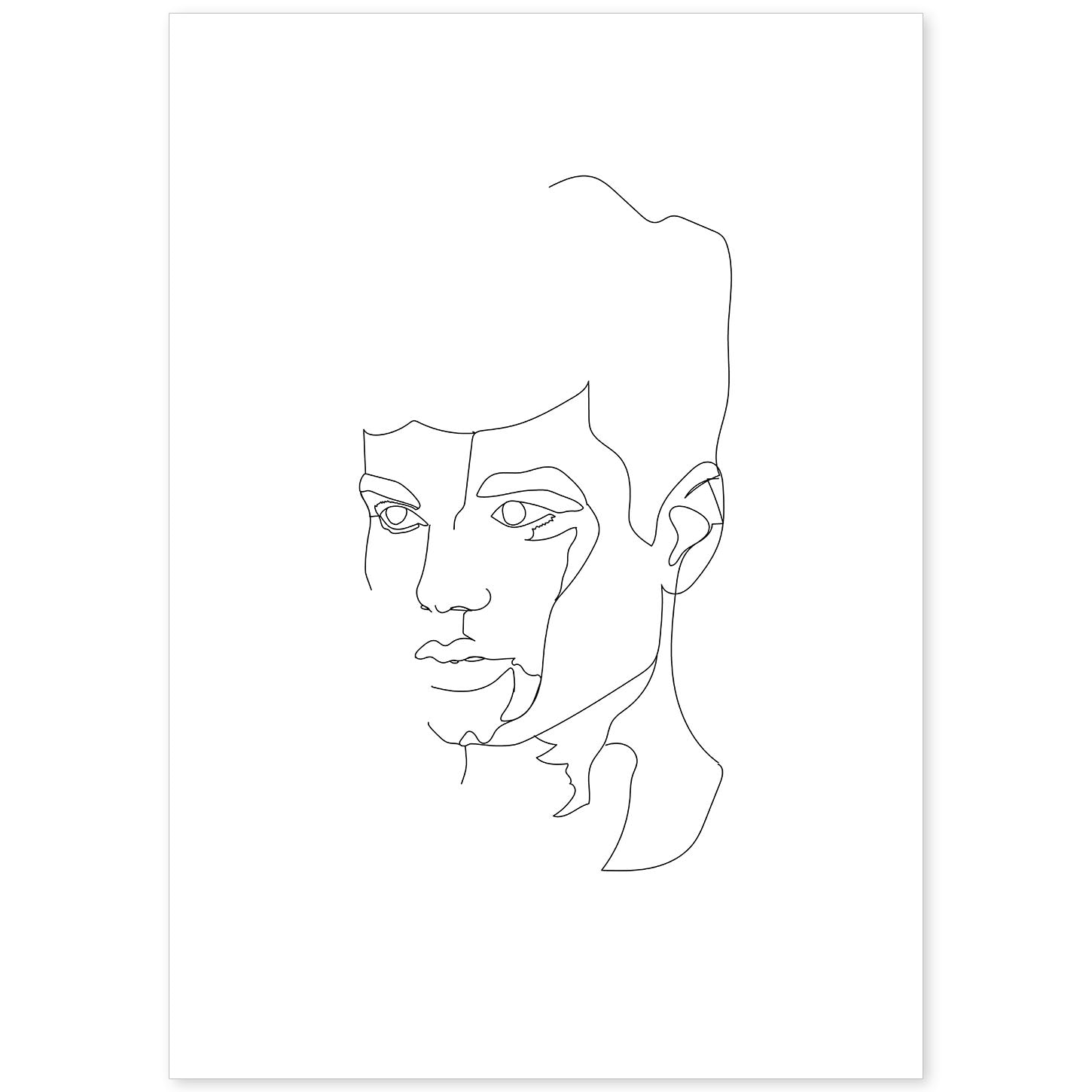 nacnic Lámina nórdica de Rostro masculino a una línea