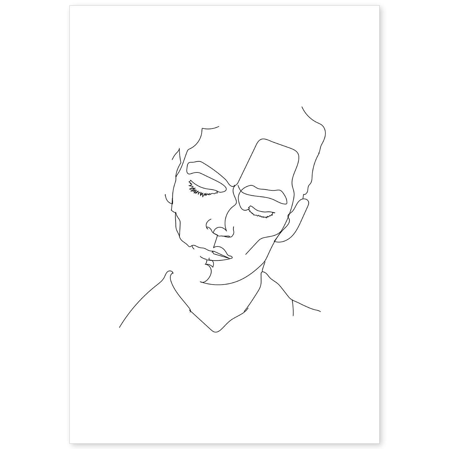 nacnic Lámina nordica de Rostro masculino a una línea