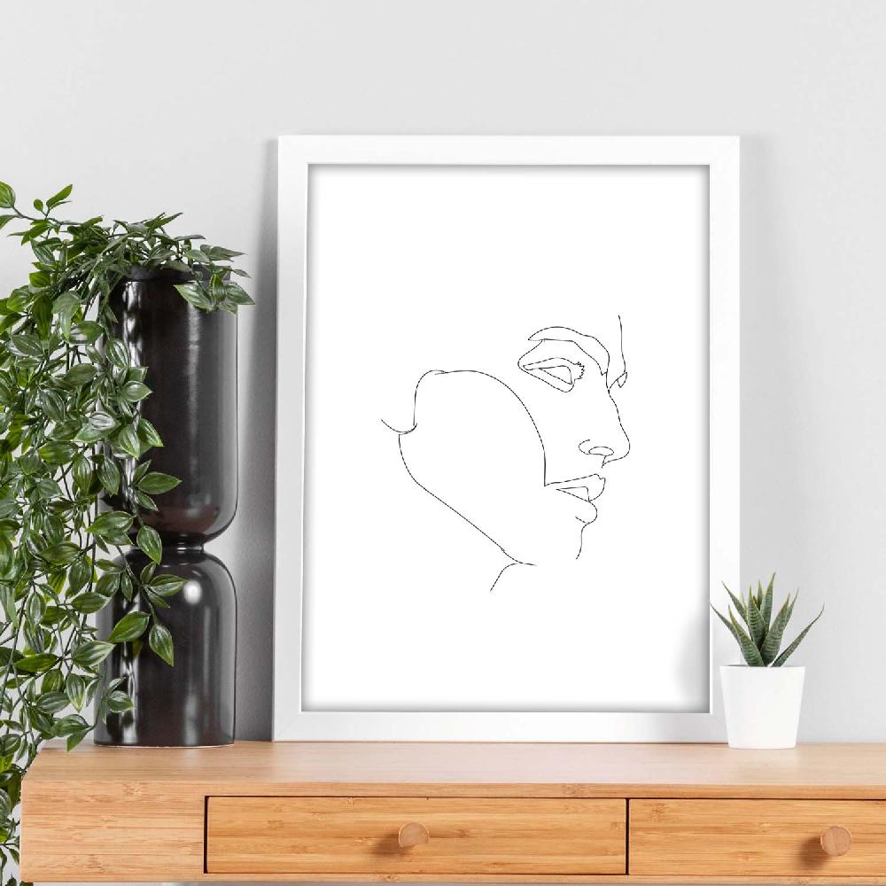 Nacnic Lámina Nórdica De Rostro Masculino A Una Línea
