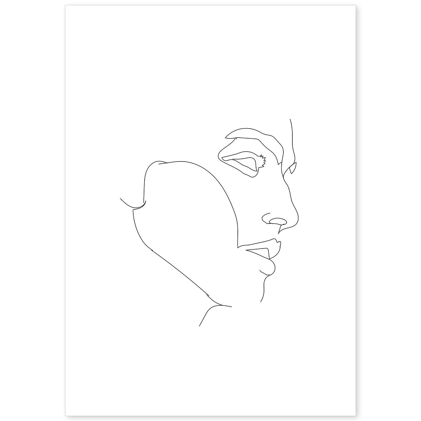 nacnic Lámina Nórdica de Rostro Masculino a Una Línea