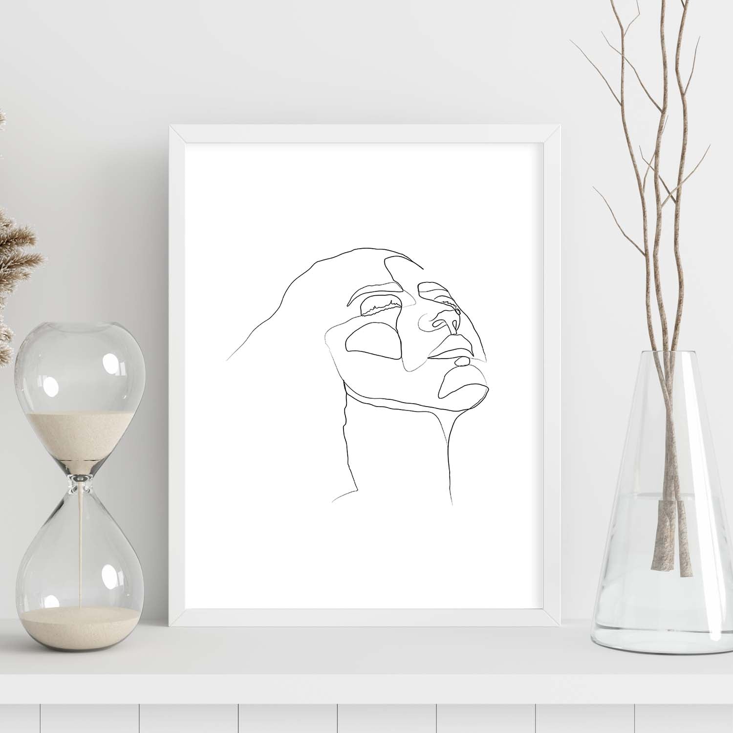 Nacnic Lámina Nórdica Rostro Mujer En Dibujos Y Bocetos A Una Línea