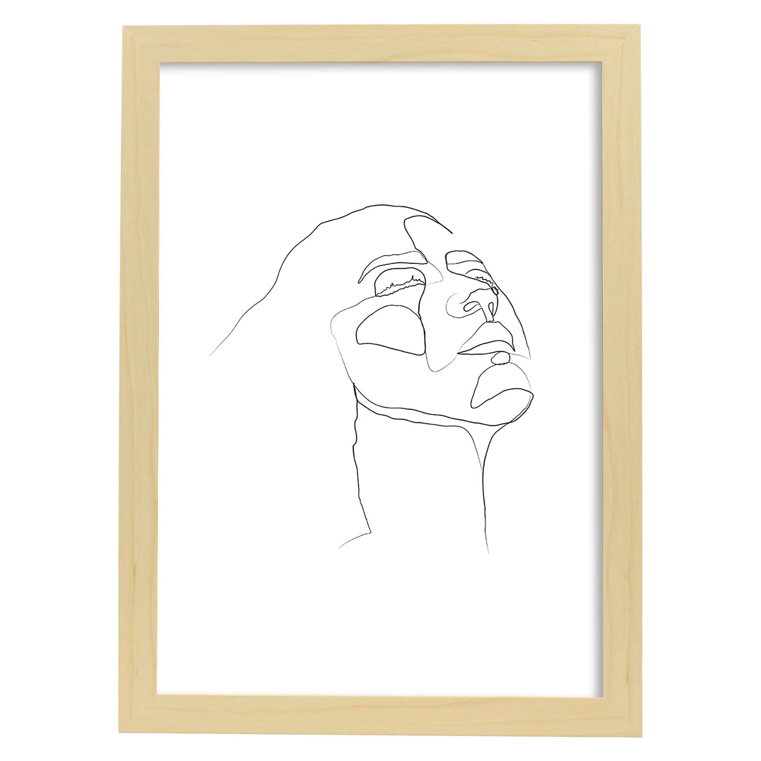 Nacnic Lámina Nórdica Rostro Mujer En Dibujos Y Bocetos A Una Línea