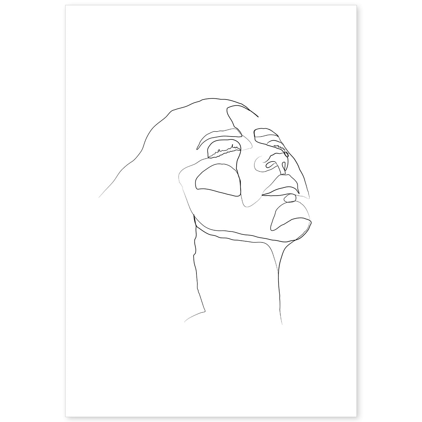 nacnic Lámina Nórdica Rostro Mujer en Dibujos y Bocetos a Una Línea