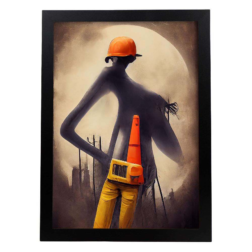 Nacnic Lámina Obrero Decidido Al Estilo De T. Burton De Nacnic Para Diseño Y Decoración De Interiores